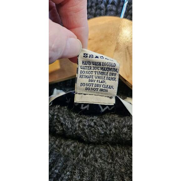 Aran Mor Womens SM Ireland Sweater Irish Knot Cable Knit Grey 100% Merino Wool - Picture 5 of 5